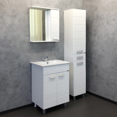 Тумба-умывальник COMFORTY «Модена М-60» цвет белая матовая, с раковиной Quadro 60