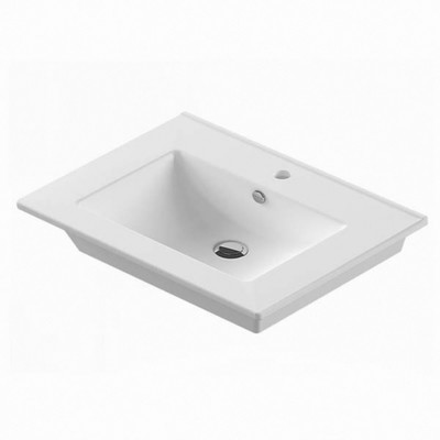 Тумба – умывальник Comforty «Модена М – 75», с раковиной Quadro 75, цвет белый матовый