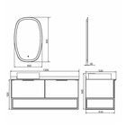 Тумба-умывальник COMFORTY «Порто-120-1» дуб тёмно-коричневый с черн. столешницей c рак. 9110   77298 - Фото 3