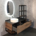 Тумба-умывальник COMFORTY «Порто-120-1» дуб тёмно-коричневый с черн. столешницей c рак. 9110   77298 - Фото 7