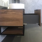 Тумба-умывальник COMFORTY «Порто-120-1» дуб тёмно-коричневый с черн. столешницей c рак. 9110   77298 - Фото 10