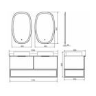 Тумба-умывальник COMFORTY «Порто-120-2» дуб тёмно-коричневый с черн. столешницей с рак. 9110   77298 - Фото 3