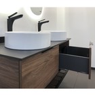 Тумба-умывальник COMFORTY «Порто-120-2» дуб тёмно-коричневый с черн. столешницей с рак. 9110   77298 - Фото 9