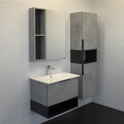 Тумба – умывальник Comforty «Франкфурт – 60», с раковиной COMFORTY 60E, цвет бетон светлый