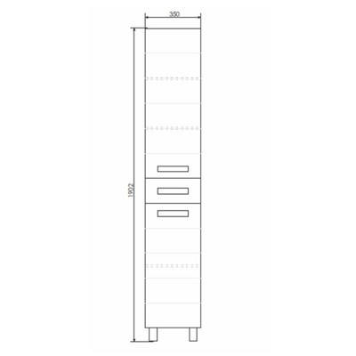 Шкаф - колонна COMFORTY «Модена М-35», 350×316×1902 мм, цвет белый матовый