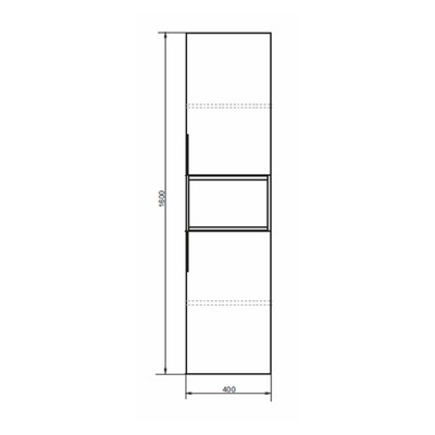 Шкаф – колонна COMFORTY «Франкфурт – 40», 400×320×1600 мм, цвет бетон светлый