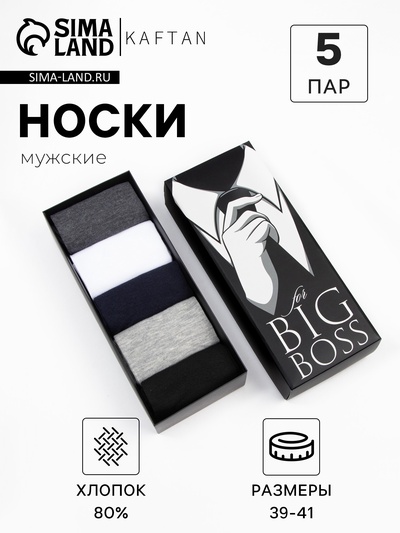 Набор мужских носков KAFTAN «Big boss» 5 пар, размер 39-41
