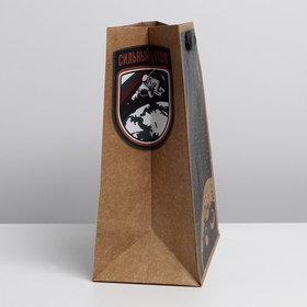 Пакет подарочный крафтовый вертикальный, упаковка, «Космос», ML 23×27×11.5 см