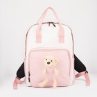 Рюкзак-сумка, отдел на молнии, наружный карман, цвет розовый - фото 9576343