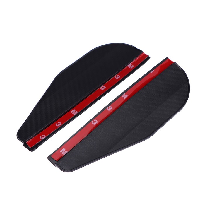 Козырек на зеркало заднего вида, универсальный, под карбон, набор 2 шт. - Фото 1