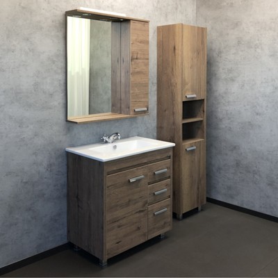 Тумба – умывальник Comforty «Марио – 75», с раковиной Quadro 75, цвет дуб тёмный