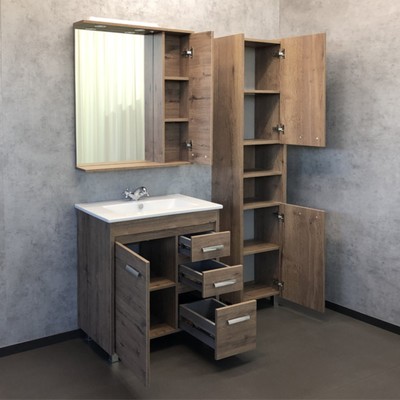 Тумба – умывальник Comforty «Марио – 75», с раковиной Quadro 75, цвет дуб тёмный