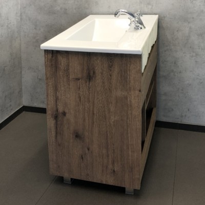 Тумба – умывальник Comforty «Марио – 75», с раковиной Quadro 75, цвет дуб тёмный
