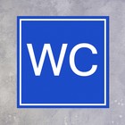 Табличка «WC» 6×6, клейкая основа, цвет сине - белый - фото 9396430