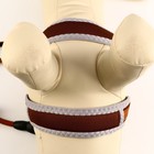 Шлейка с поводком, размер M, ОШ 32-72 см, ОГ 32-72 см, поводок 120×1.5 см, мягкая, со светоотражающей нашивкой, с вертлюгом, коричневая - Фото 5