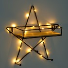Вешалка настенная с полкой "Звезда", с подсветкой, 3 крючка, черная - Фото 2