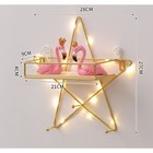 Вешалка настенная с полкой "Звезда", с подсветкой, 3 крючка, 28 х 28 см, золото - фото 6545234