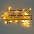 Вешалка настенная с полкой "Стрелка", с подсветкой, 5 крючков, золото - Фото 2