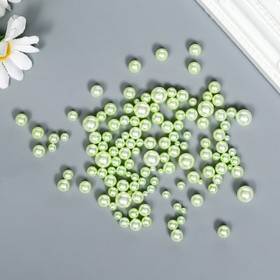 Декор для творчества пластик "Шарики. Светлая зелень" d=1,5-8 мм, набор 10 гр