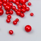 Декор для творчества пластик "Шарики. Красные" d=3-8 мм, набор 10 гр - Фото 2
