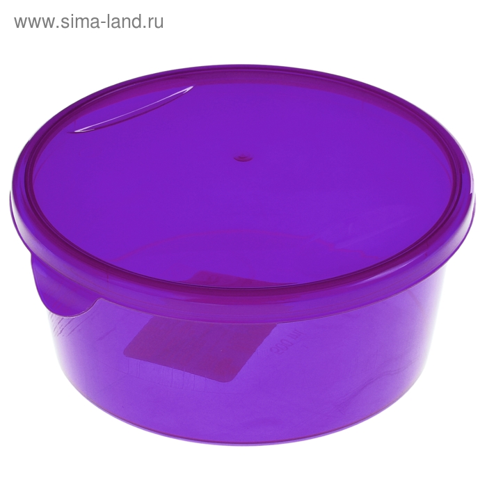 Контейнер пищевой 500 мл круглый "Браво", цвет фиолетовый - Фото 1