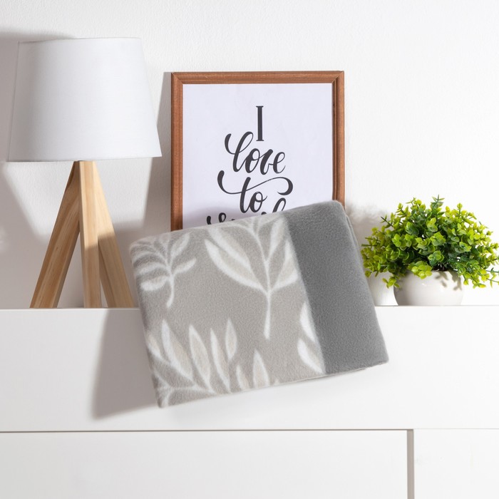 Плед флисовый «Экономь и Я. Листья», 150×130 см, плотность 160 г/м² - Фото 1