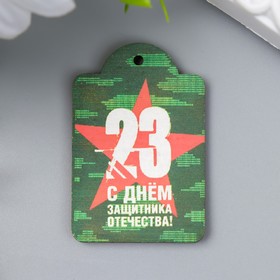 Бирка "23 февраля" 3х4,5 см 7672468