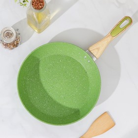

Сковорода Доляна Green, d=24 см, пластиковая ручка, индукция, антипригарное покрытие, цвет зелёный