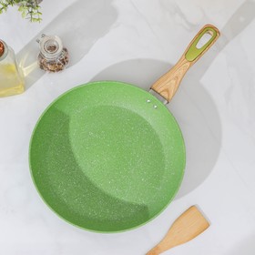 

Сковорода Доляна Green, d=28 см, пластиковая ручка, индукция, антипригарное покрытие, цвет зелёный