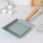 Сковорода «Омлет», 19×15 см, литой алюминий, с деревянной ручкой, антипригарное покрытие, индукция, алюминий - Фото 1