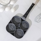 Сковорода-оладница «Звери», 18×18 см, пластиковая ручка, антипригарное покрытие, цвет тёмный мрамор - Фото 2