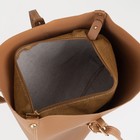 Сумка-шопер женская на молнии, цвет светло-коричневый - фото 25463084