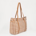 Сумка женская на молнии, цвет бежевый - фото 49823995