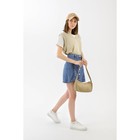 Сумка женская на молнии, цвет бежевый - фото 39790881