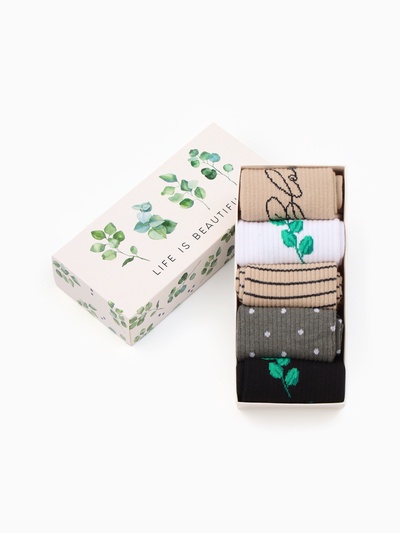 Носки женские KAFTAN Life, набор 5 пар, размер 36-39 (23-25 см)