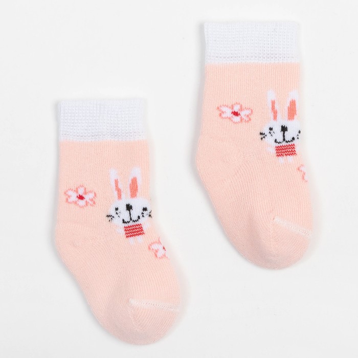 Носки детские махровые, цвет абрикос, размер 9-10 - Фото 1