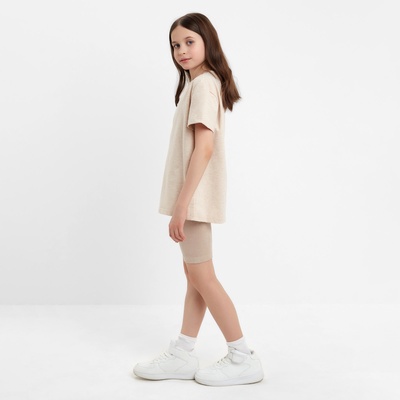 Велосипедки детские MINAKU: Casual Collection KIDS, грязно-розовые, рост 110 см