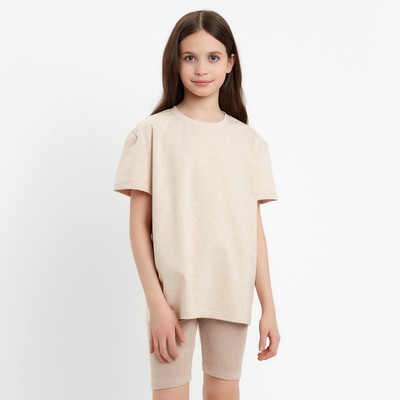 Велосипедки детские MINAKU: Casual Collection KIDS, грязно-розовые, рост 140 см
