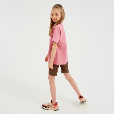 Велосипедки детские MINAKU: Casual Collection KIDS цвет коричневый, рост 110