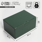 Коробка подарочная складная, упаковка, «Зелёная», 22 х 15 х 10 см - фото 321692424