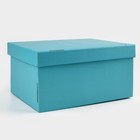 Коробка подарочная складная, упаковка, «Голубая», 31,2 х 25,6 х 16,1 см - Фото 3