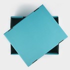 Коробка подарочная складная, упаковка, «Голубая», 31,2 х 25,6 х 16,1 см - Фото 5