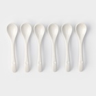 Набор ложек Доляна «Эстет», 6 предметов, 11×2.6×1 см, фарфор, белый - Фото 1