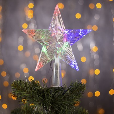 УЦЕНКА Фигура "Звезда прозрачная ёлочная" 15Х15 см, пластик, 10 LED, 2 м провод, RG/RB, 240 В