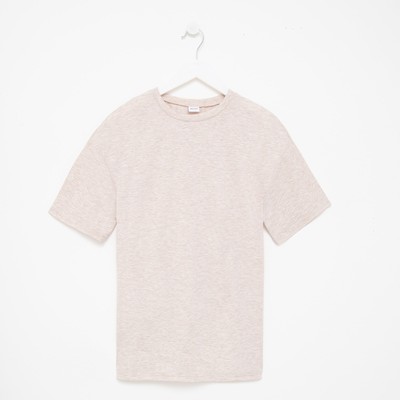 Футболка женская MINAKU OVERSIZE FIT: бежевая, меланж, размер 44