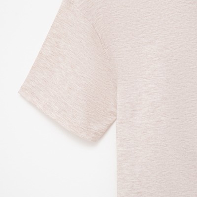 Футболка женская MINAKU OVERSIZE FIT: бежевая, меланж, размер 44