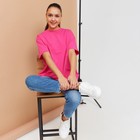 Футболка женская MINAKU OVERSIZE FIT: цвет фуксия, р-р 46 - Фото 5