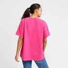 Футболка женская MINAKU OVERSIZE FIT: цвет фуксия, р-р 46 - Фото 3