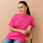 Футболка женская MINAKU OVERSIZE FIT: цвет фуксия, р-р 54 - Фото 6