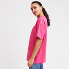 Футболка женская MINAKU OVERSIZE FIT: цвет фуксия, р-р 54 - Фото 2